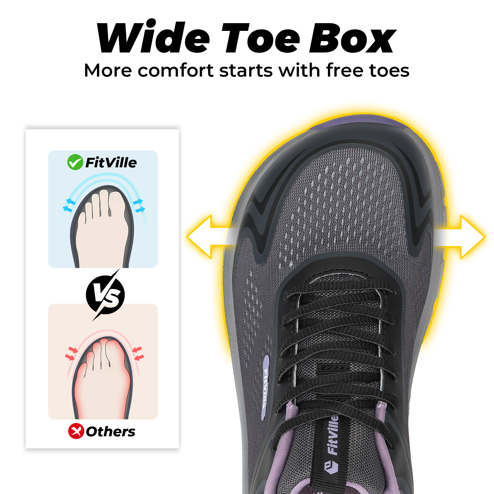 Chaussures de sport pour femme - Wide Toe Box Running Sneakers avis et prix